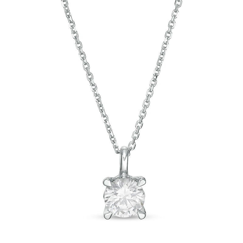 Previously Owned - Trouvaille Collection 0.50 CT. DeBeers®-Graded Diamond Solitaire Pendant in 14K White Gold (F/I1)