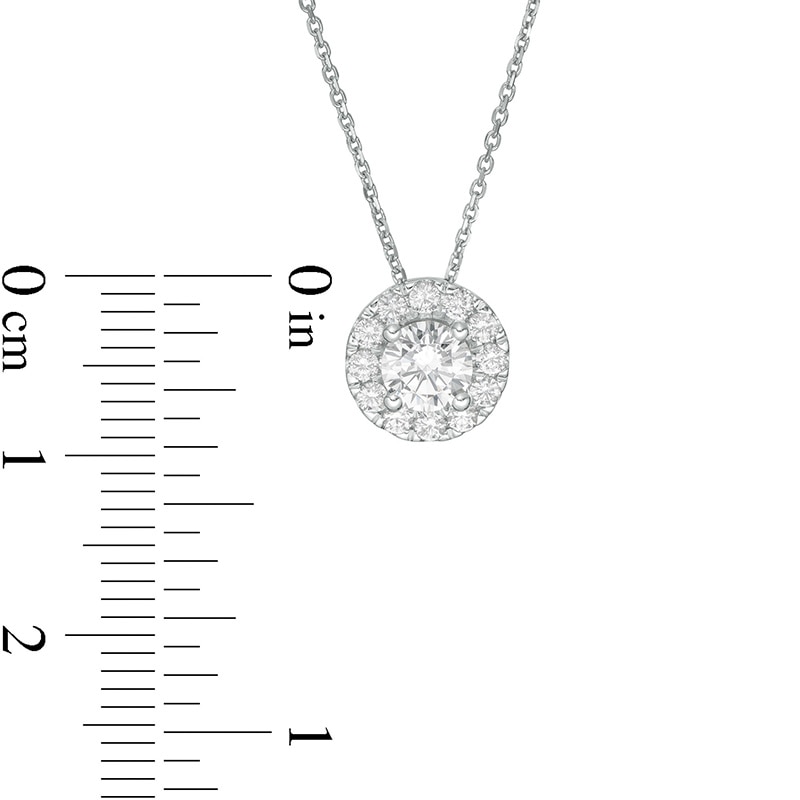 Main Image 4 of Previously Owned - Trouvaille Collection 0.75 CT. T.W. DeBeers®-Graded Diamond Frame Pendant in 14K White Gold (F/I1)