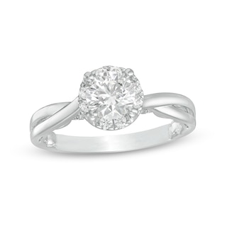 Previously Owned - 1.00 CT. T.W. Diamond Split Shank Engagement Ring in 14K White Gold (J/I3)