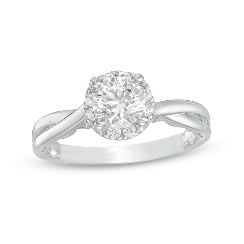 Previously Owned - 1.00 CT. T.W. Diamond Split Shank Engagement Ring in 14K White Gold (J/I3)|Peoples Jewellers