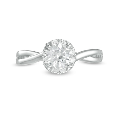 Previously Owned - 1.00 CT. T.W. Diamond Split Shank Engagement Ring in 14K White Gold (J/I3)