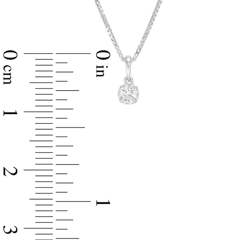 Previously Owned - 0.13 CT. T.W.  Diamond Frame Pendant in 14K White Gold (I/I2)