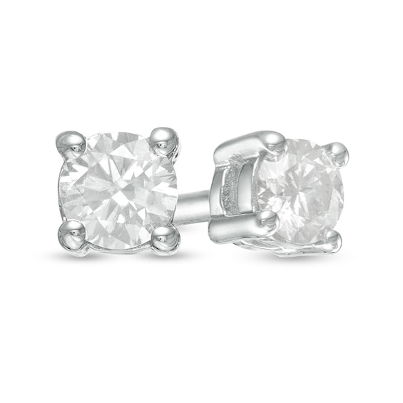 Previously Owned - 0.20 CT. T.W. Diamond Solitaire Stud Earrings in Sterling Silver (J/I3)