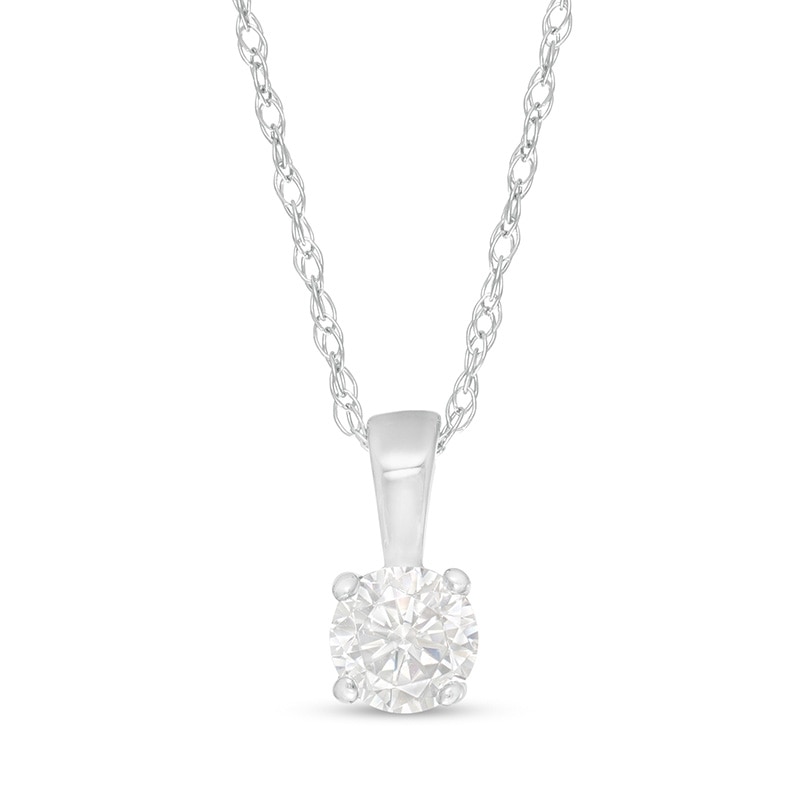 Previously Owned - 0.18 CT. Diamond Solitaire Pendant in 14K White Gold (I/I2)|Peoples Jewellers