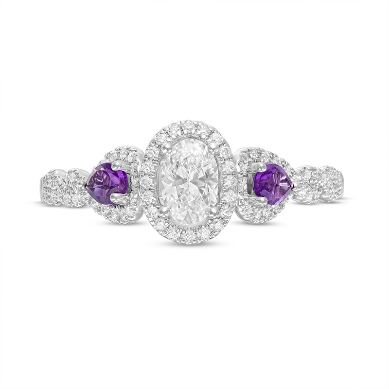 Previously Owned - Enchanted Disney Rapunzel 0.69 CT. T.W. Diamond and Amethyst Engagement Ring in 14K Two-Tone Gold
