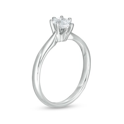 Previously Owned - 0.40 CT.  Pear-Shaped Diamond Solitaire Engagement Ring in 14K White Gold (I/I1)