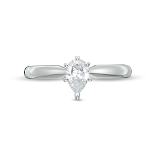 Previously Owned - 0.40 CT.  Pear-Shaped Diamond Solitaire Engagement Ring in 14K White Gold (I/I1)