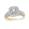 Thumbnail Image 0 of Previously Owned - 1.25 CT. T.W.  Princess-Cut Diamond Double Frame Engagement Ring in 14K Gold (I/I1)