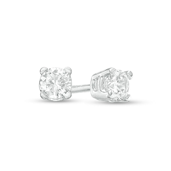 Previously Owned - 0.20 CT. T.W. Diamond Solitaire Stud Earrings in 10K White Gold (J/I3)