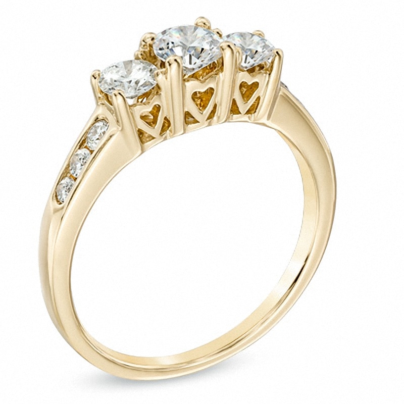 Previously Owned - 1.00 CT. T.W. Diamond Three Stone Past Present Future Engagement Ring in 14K Gold|Peoples Jewellers