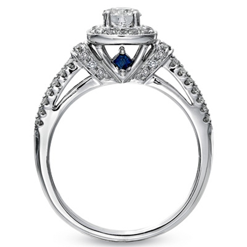 Previously Owned - Vera Wang Love Collection 0.70 CT. T.W. Diamond Frame Engagement Ring in 14K White Gold|Peoples Jewellers