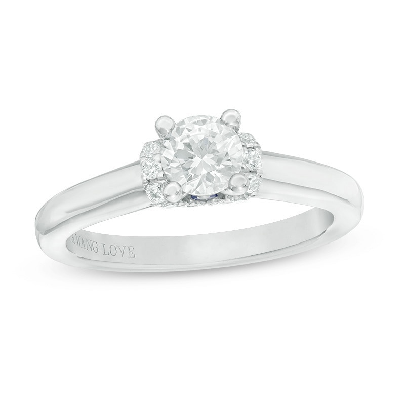 Previously Owned - Vera Wang Love Collection 0.58 CT. T.W. Diamond Solitaire Collar Engagement Ring in 14K White Gold|Peoples Jewellers