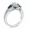 Thumbnail Image 1 of Previously Owned - Vera Wang Love Collection 0.70 CT. T.W. Pear-Shaped Diamond and Blue Sapphire Ring in 14K White Gold