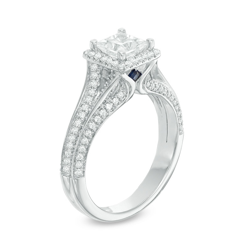 Main Image 2 of Previously Owned - Vera Wang Love Collection 1.45 CT. T.W. Princess-Cut Diamond Frame Engagement Ring in 14K White Gold