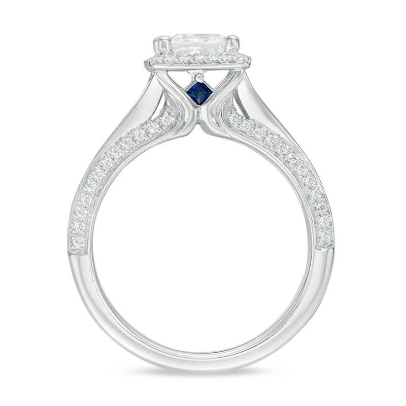 Main Image 3 of Previously Owned - Vera Wang Love Collection 1.45 CT. T.W. Princess-Cut Diamond Frame Engagement Ring in 14K White Gold