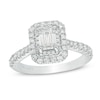 Thumbnail Image 1 of Previously Owned - Vera Wang Love Collection 1.29 CT. T.W. Emerald-Cut Diamond Frame Engagement Ring in 14K White Gold