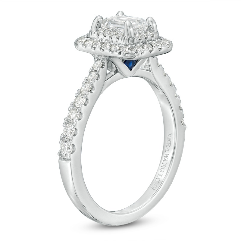 Previously Owned - Vera Wang Love Collection 1.29 CT. T.W. Emerald-Cut Diamond Frame Engagement Ring in 14K White Gold|Peoples Jewellers