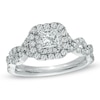 Thumbnail Image 1 of Previously Owned - Vera Wang Love Collection 1.00 CT. T.W. Princess-Cut Diamond Frame Twist Ring in 14K White Gold