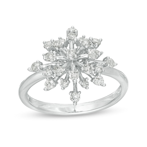 Previously Owned - Marilyn Monroe™ Collection 0.50 CT. T.W. Diamond Starburst Ring in 10K White Gold