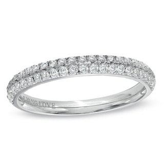 Previously Owned - Vera Wang Love Collection 0.37 CT. T.W. Diamond Two Row Band in 14K White Gold