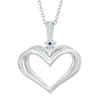 Thumbnail Image 1 of Previously Owned - The Kindred Heart from Vera Wang Love Collection Sapphire and Diamond Pendant in Sterling Silver
