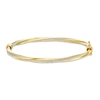 Thumbnail Image 0 of Previously Owned - Italian Gold Glitter Enamel Stripe Twist Bangle in 14K Gold