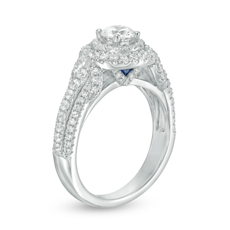 Previously Owned - Vera Wang Love Collection 1.23 CT. T.W. Diamond Double Frame Twist Engagement Ring in 14K White Gold|Peoples Jewellers