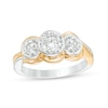 Previously Owned - 1.42 CT. T.W. Diamond Past Present Future® Engagement Ring in 14K Two-Tone Gold