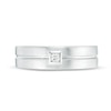 Thumbnail Image 2 of Previously Owned - Vera Wang Love Collection Men’s 0.07 CT. Square Diamond Centre Groove Wedding Band in 14K White Gold