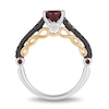 Previously Owned - Enchanted Disney Villains Evil Queen Oval Garnet and Diamond Ring in Sterling Silver and 10K Gold