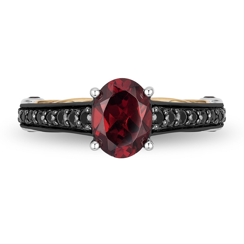 Previously Owned - Enchanted Disney Villains Evil Queen Oval Garnet and Diamond Ring in Sterling Silver and 10K Gold|Peoples Jewellers