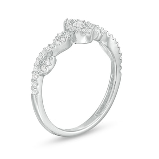 Previously Owned - 0.23 CT. T.W. Diamond Marquise Frame Promise Ring in 10K White Gold