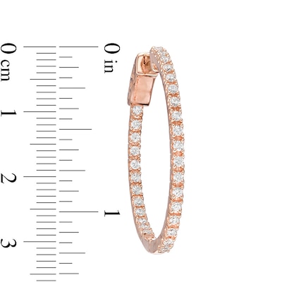 Previously Owned - 1.00 CT. T.W. Diamond Inside-Out Hoop Earrings in 10K Rose Gold