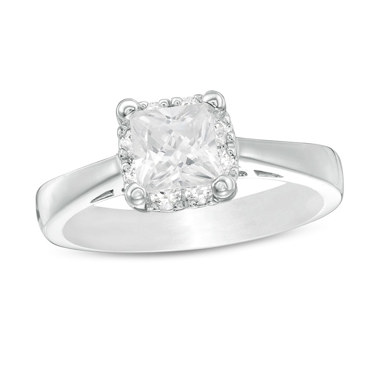 Previously Owned - 1.18 CT. T.W. Princess-Cut Diamond Frame Engagement Ring in 14K White Gold (I/I2)|Peoples Jewellers