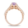 Thumbnail Image 2 of Previously Owned - Enchanted Disney Rapunzel Oval Amethyst and 0.32 CT. T.W. Diamond Engagement Ring in 14K Rose Gold