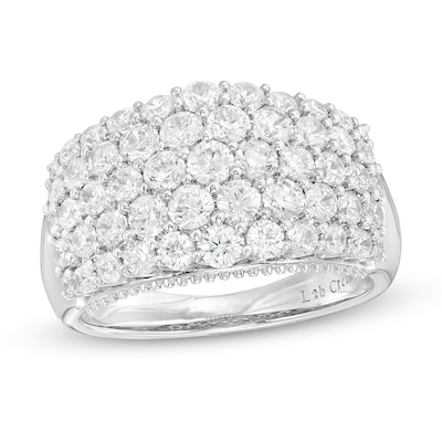 Previously Owned - 1.95 CT. T.W. Lab-Created Diamond Multi-Row Ring in 14K White Gold (F/SI2)