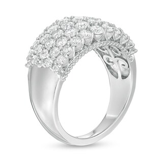 Previously Owned - 1.95 CT. T.W. Lab-Created Diamond Multi-Row Ring in 14K White Gold (F/SI2)