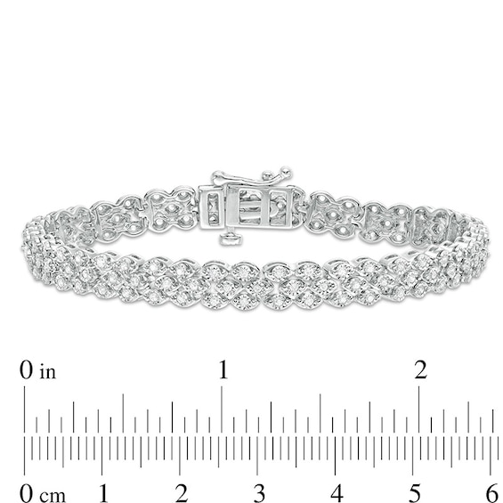 Previously Owned - 1.00 CT. T.W. Diamond Triple-Row Tennis Bracelet in Sterling Silver