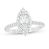 Previously Owned - 0.95 CT. T.W. Marquise Diamond Frame Engagement Ring in 14K White Gold