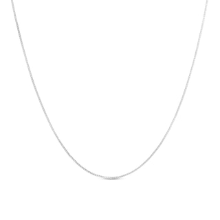 Previously Owned - 0.7mm Box Chain Necklace in Solid 14K White Gold - 18"