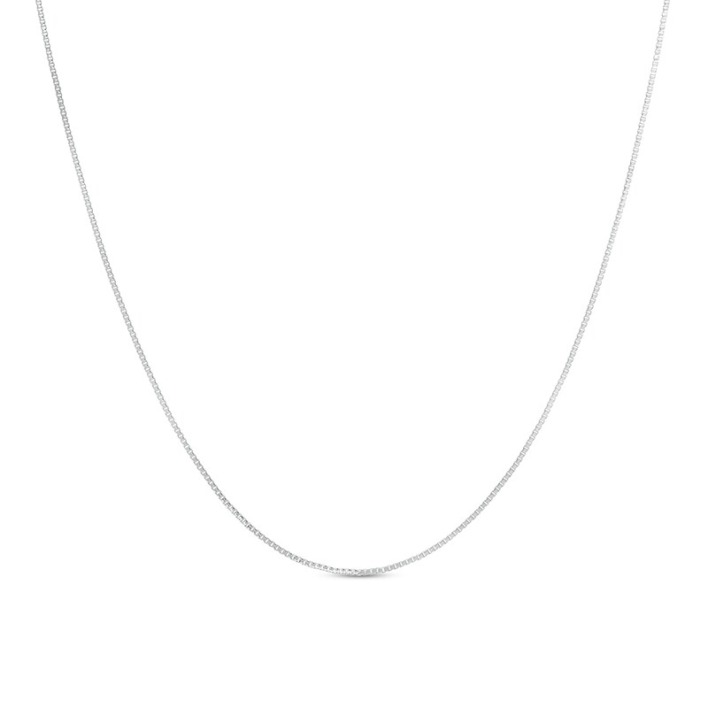 Previously Owned - 0.7mm Box Chain Necklace in Solid 14K White Gold - 18"|Peoples Jewellers