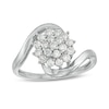 Thumbnail Image 0 of Previously Owned - 0.50 CT. T.W. Composite Diamond Flower Bypass Ring in 10K White Gold