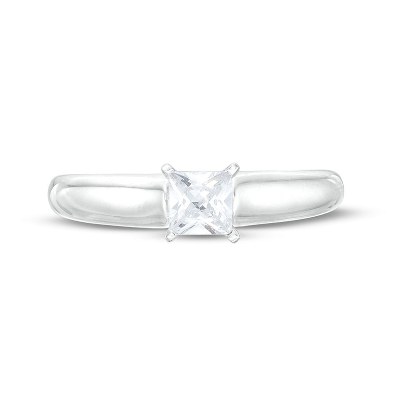 Previously Owned - 1.00 CT. Princess-Cut Diamond Solitaire Engagement Ring in 14K White Gold (I/I1)