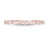 Previously Owned - 0.12 CT. T.W. Diamond Vintage-Style Scallop Edge Anniversary Band in 10K Rose Gold