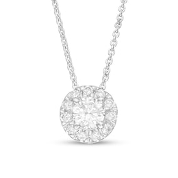 Previously Owned - 0.50 CT. T.W. Lab-Created Diamond Frame Pendant in 14K White Gold (F/SI2)