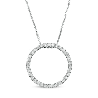 Previously Owned - 0.50 CT. T.W. Lab-Created Diamond Circle Pendant in 14K White Gold (F/SI2)