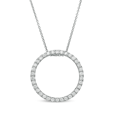 Previously Owned - 0.50 CT. T.W. Lab-Created Diamond Circle Pendant in 14K White Gold (F/SI2)