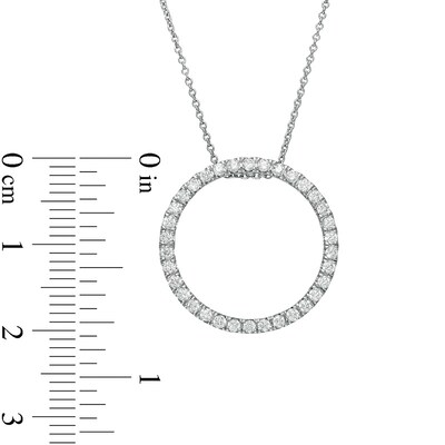 Previously Owned - 0.50 CT. T.W. Lab-Created Diamond Circle Pendant in 14K White Gold (F/SI2)