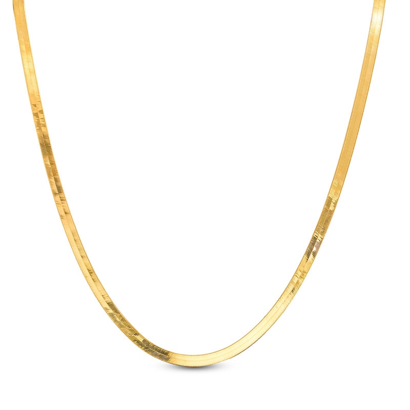Previously Owned - 5.0mm Herringbone Chain Necklace in Solid 10K Gold - 20"|Peoples Jewellers