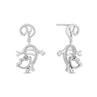 Previously Owned - Disney Treasures Alice in Wonderland 0.085 CT. T.W. Diamond Cheshire Cat Earrings in Sterling Silver